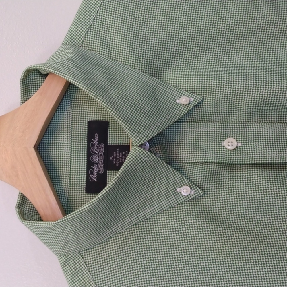 Brooks Brothers Country Club XL Supima Cotton Puppytooth Pattern Shirt